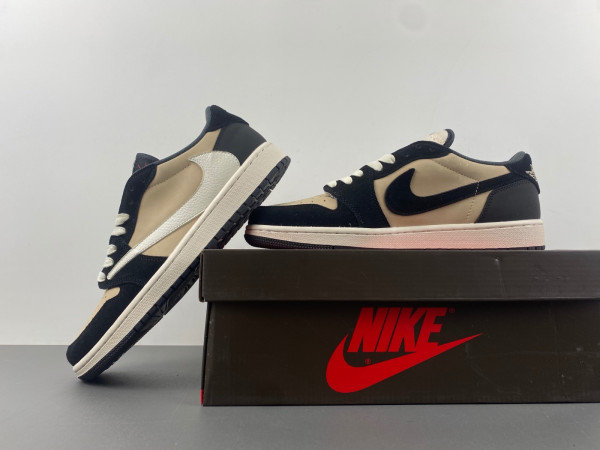 HOT SALE TRAVIS SCOTT X AIR JORDAN 1 LOW OG PALE VANILLA DM7866-201