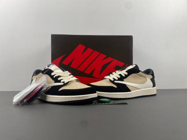 HOT SALE TRAVIS SCOTT X AIR JORDAN 1 LOW OG PALE VANILLA DM7866-201