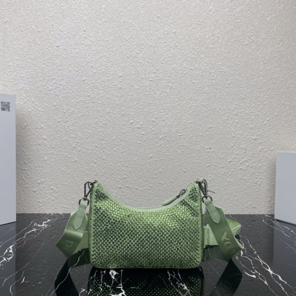 HOT SALE Prada Re-Edition 2005 satin bag with crystals