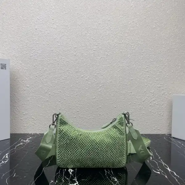 Prada Re-Edition 2005 satin bag with crystals