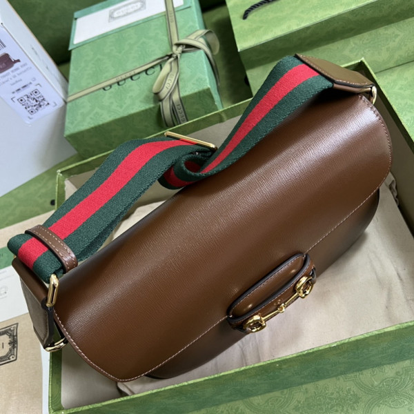 HOT SALE Gucci Horsebit 1955 patchwork shoulder bag