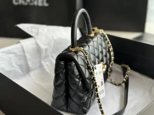 CHANEL FLAP BAG WITH TOP HANDLE