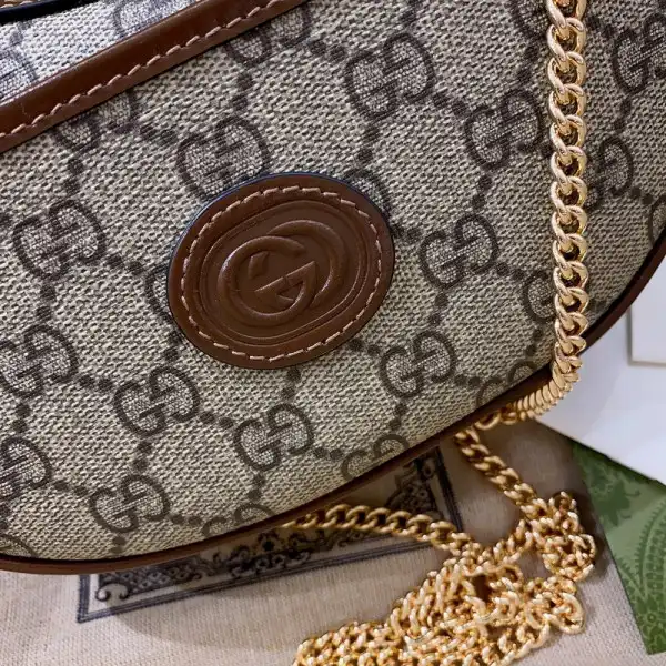 Cheap Gucci Half-moon-shaped mini bag with Interlocking G