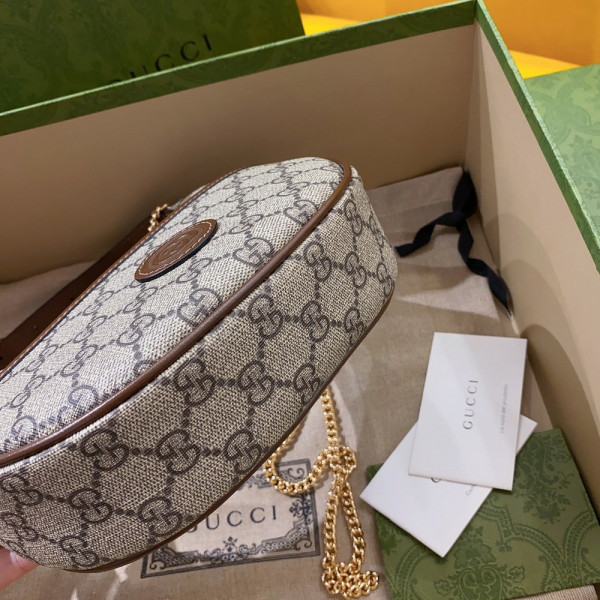 HOT SALE Gucci Half-moon-shaped mini bag with Interlocking G