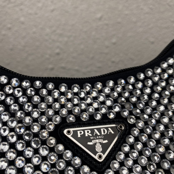 HOT SALE PRADA Satin mini-bag with artificial crystals