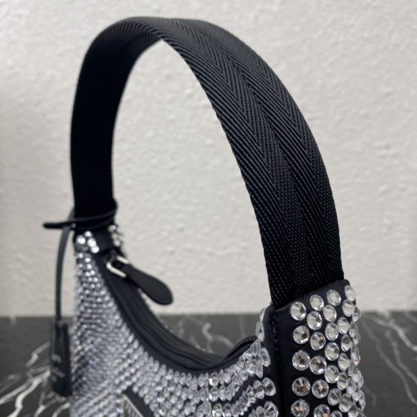 HOT SALE PRADA Satin mini-bag with artificial crystals