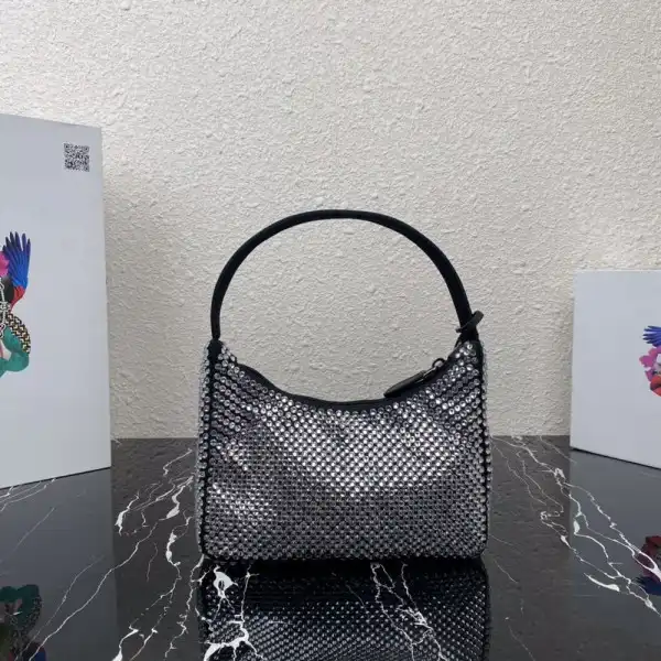 PRADA Satin mini-bag with artificial crystals