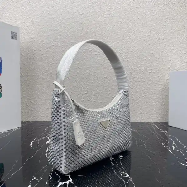 PRADA Satin mini-bag with artificial crystals