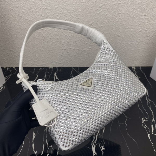 HOT SALE PRADA Satin mini-bag with artificial crystals