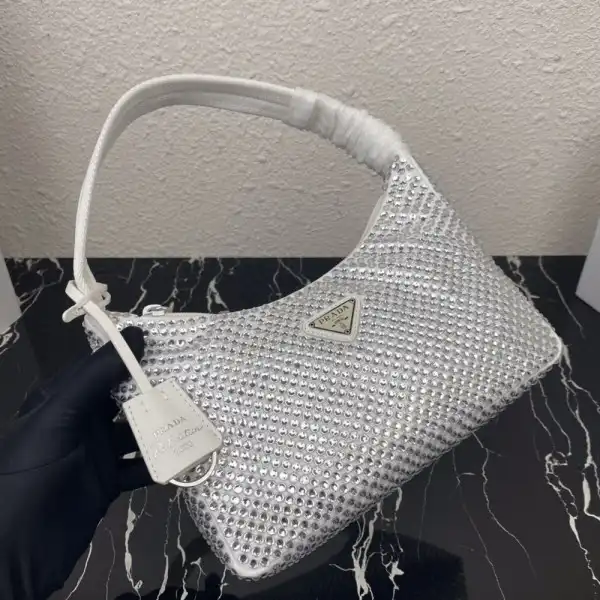 PRADA Satin mini-bag with artificial crystals