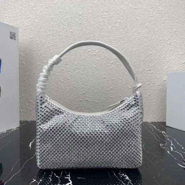 First bag ru PRADA Satin mini-bag with artificial crystals