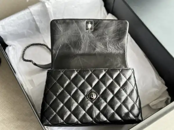 CHANEL FLAP BAG WITH TOP HANDLE