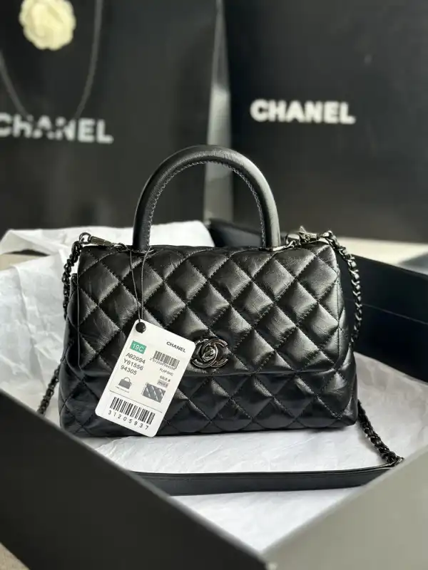 CHANEL FLAP BAG WITH TOP HANDLE