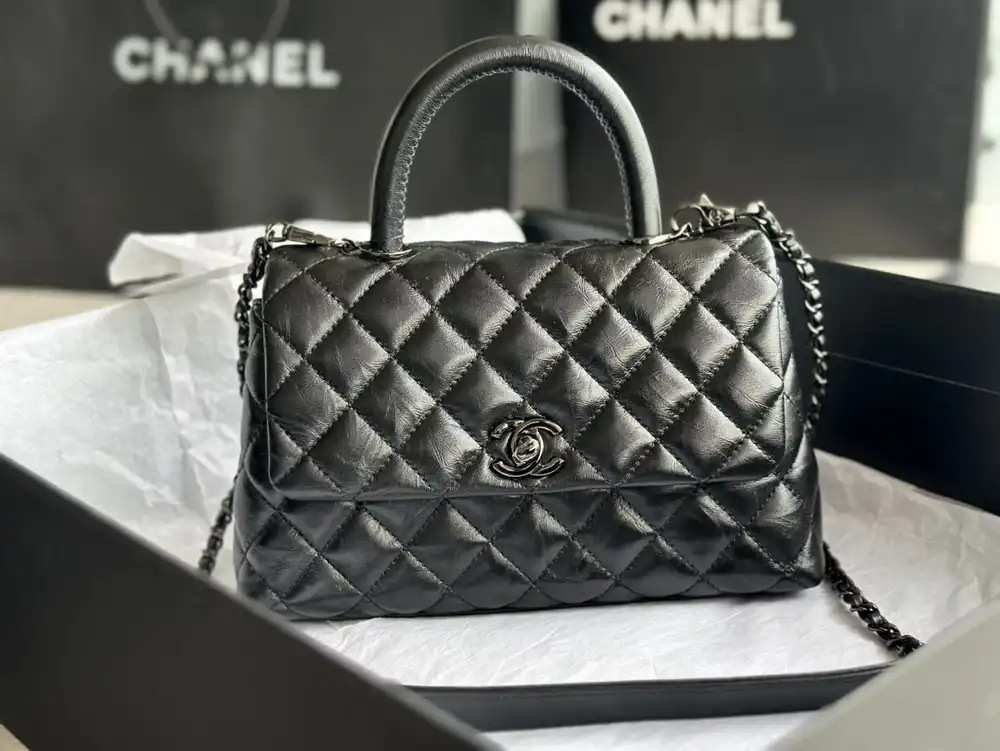 CHANEL FLAP BAG WITH TOP HANDLE