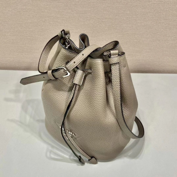 HOT SALE PRADA  Leather Bucket Bag