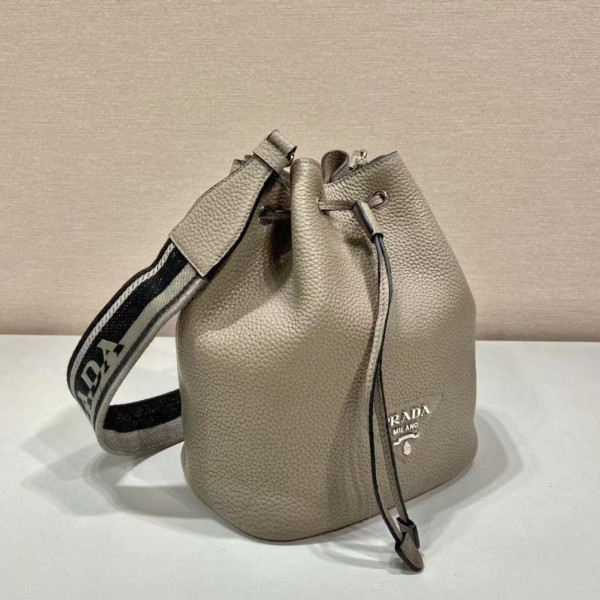 HOT SALE PRADA  Leather Bucket Bag