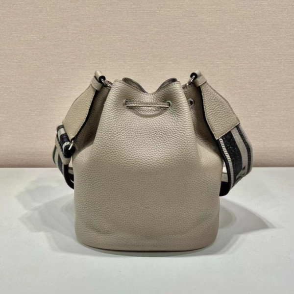 HOT SALE PRADA  Leather Bucket Bag