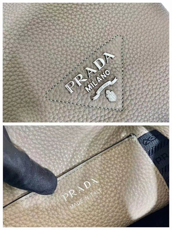 HOT SALE PRADA  Leather Bucket Bag