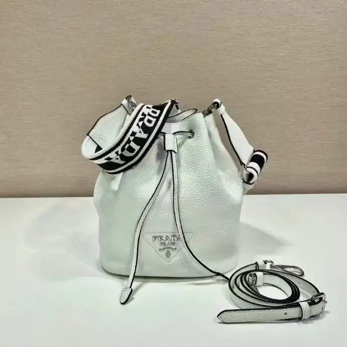 PRADA  Leather Bucket Bag