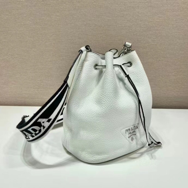 HOT SALE PRADA  Leather Bucket Bag