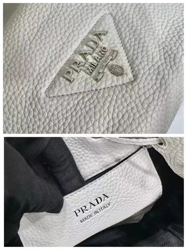 HOT SALE PRADA  Leather Bucket Bag