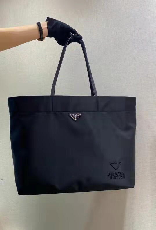 HOT SALE PRADA Re-Nylon and Saffiano leather tote bag