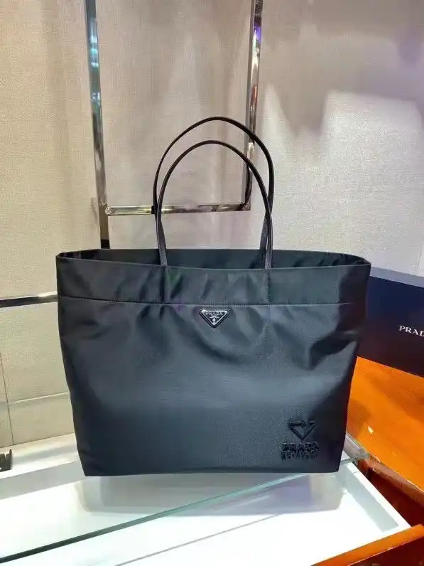 PRADA Re-Nylon and Saffiano leather tote bag