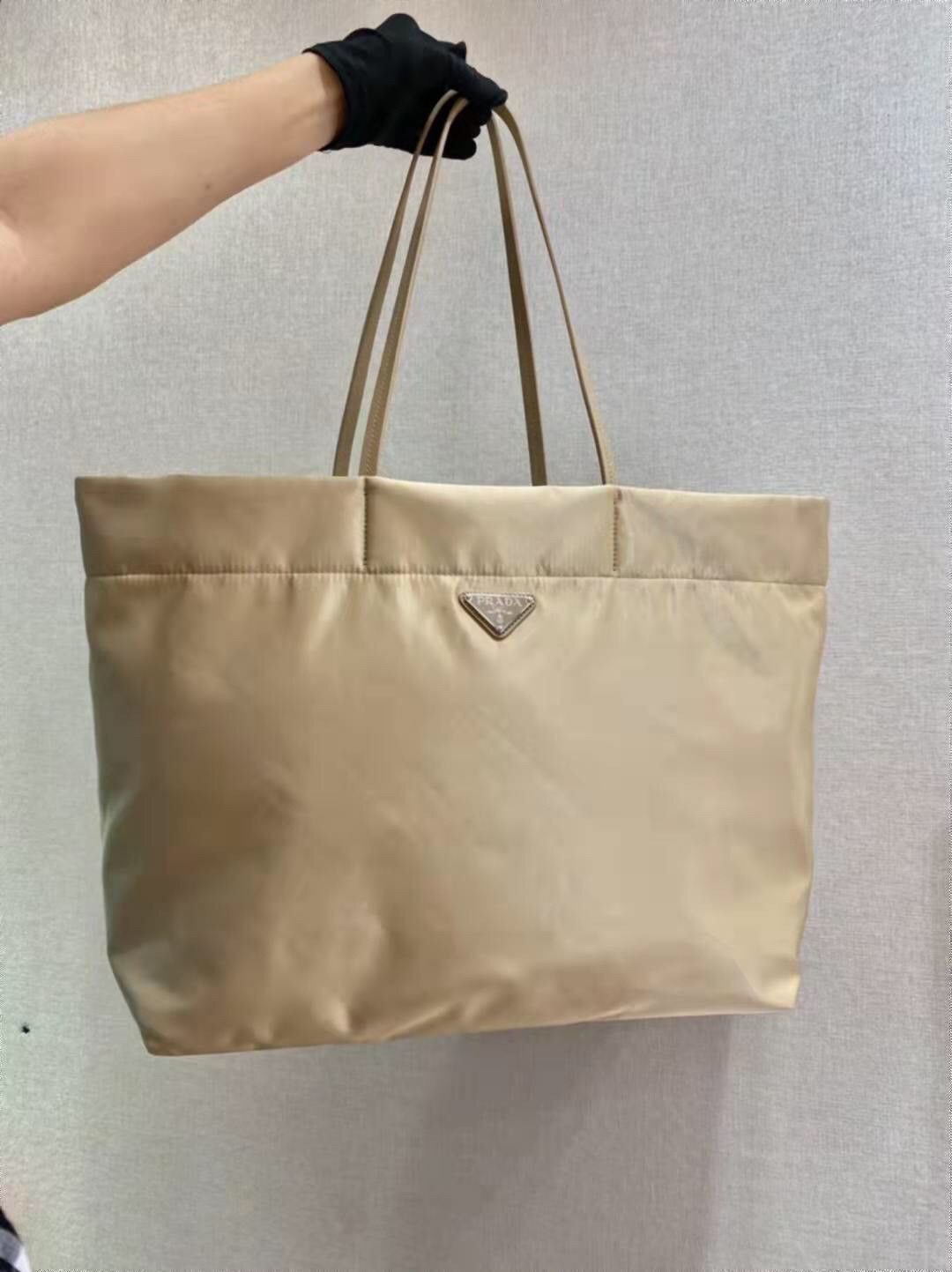 HOT SALE PRADA Re-Nylon and Saffiano leather tote bag