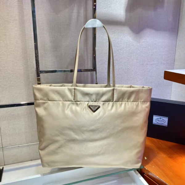 HOT SALE PRADA Re-Nylon and Saffiano leather tote bag