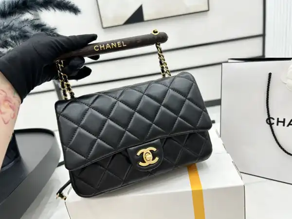 CHANEL SMALL FLAP BAG WITH TOP HANDLE