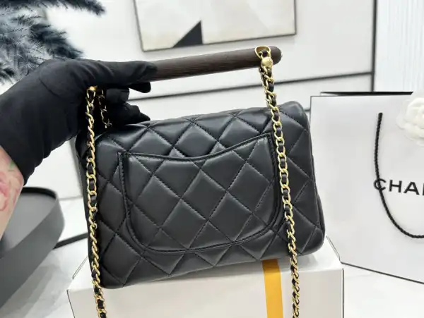 CHANEL SMALL FLAP BAG WITH TOP HANDLE