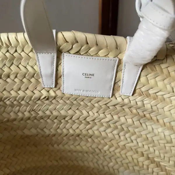 Cheap CELIN* TRIOMPHE CELIN* CLASSIC PANIER IN PALM LEAVES AND CALFSKIN