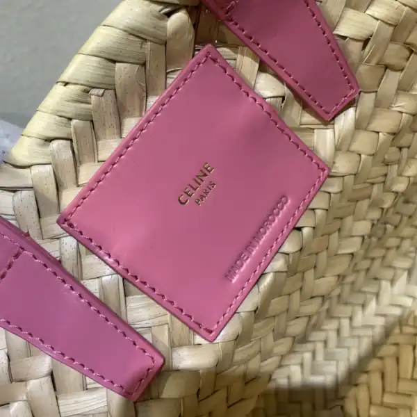 CELIN* TRIOMPHE CELIN* CHANELASSIC PANIER IN PALM LEAVES AND CALFSKIN