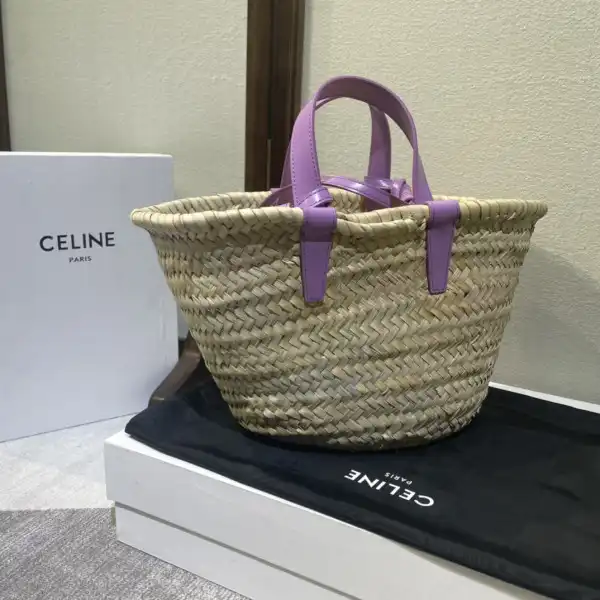 Yupoo bagsoffer CELIN* TRIOMPHE CELIN* CLASSIC PANIER IN PALM LEAVES AND CALFSKIN