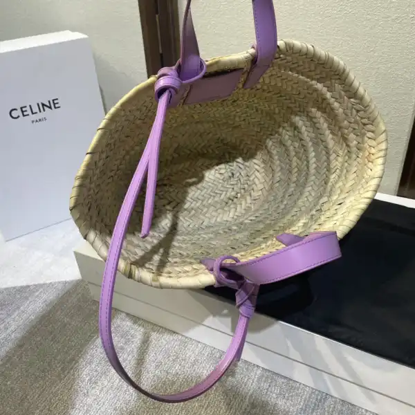 Yupoo bagsoffer CELIN* TRIOMPHE CELIN* CLASSIC PANIER IN PALM LEAVES AND CALFSKIN