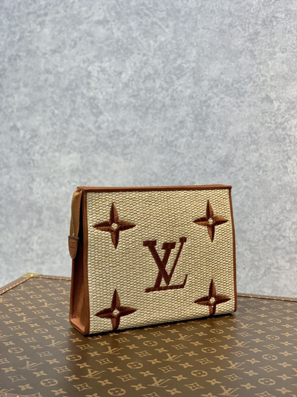 HOT SALE LOUIS VUITTON Monogram Raffia Toiletry Pouch