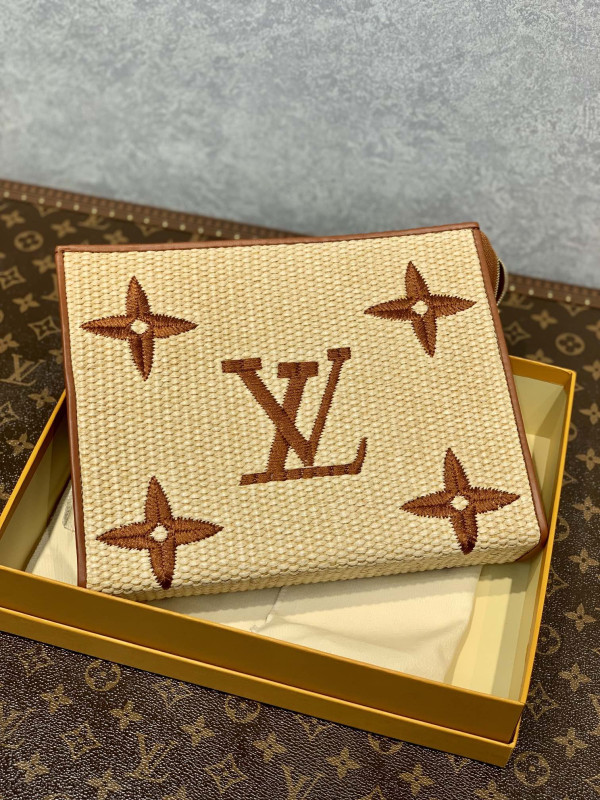 HOT SALE LOUIS VUITTON Monogram Raffia Toiletry Pouch