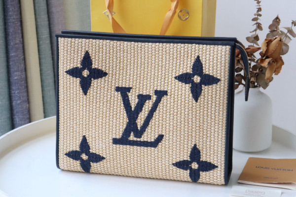 HOT SALE LOUIS VUITTON Monogram Raffia Toiletry Pouch