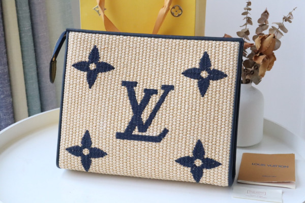 HOT SALE LOUIS VUITTON Monogram Raffia Toiletry Pouch