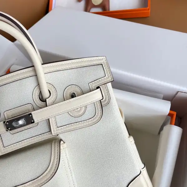 HERMES Cargo Birkin Bag Canvas and Swift 25