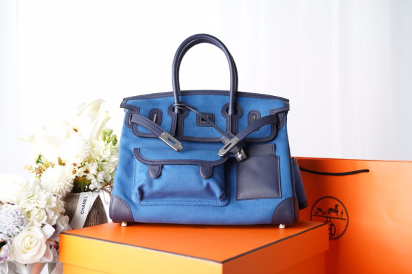 HOT SALE HERMES Cargo Birkin Bag Canvas and Swift 35