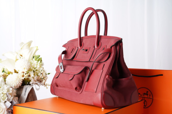 HOT SALE HERMES Cargo Birkin Bag Canvas and Swift 35