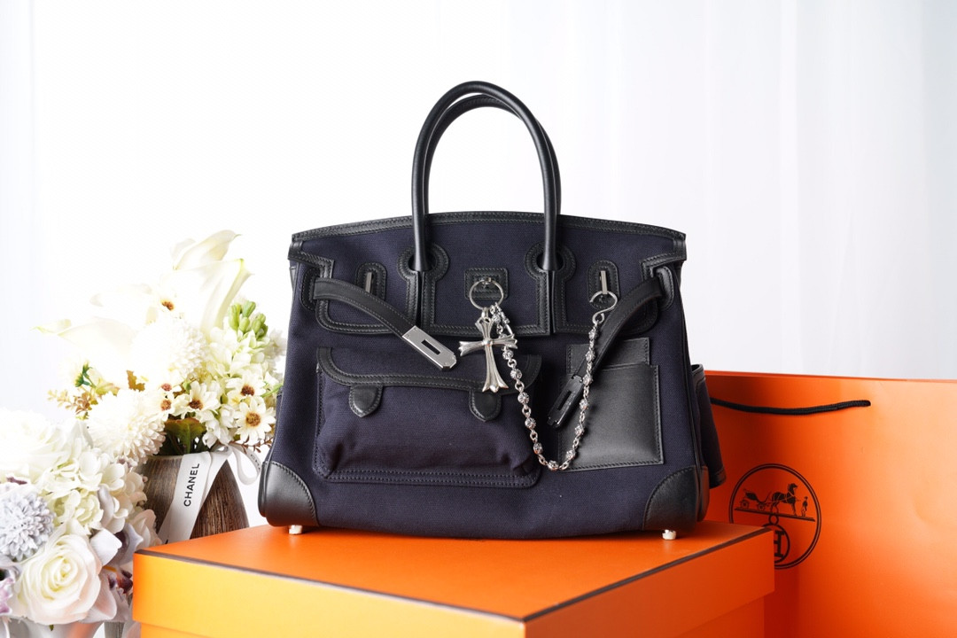 HOT SALE HERMES Cargo Birkin Bag Canvas and Swift 35