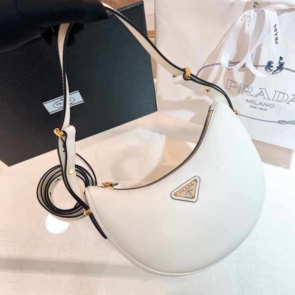 HOT SALE Prada Arqué leather shoulder bag-22.5*18.5*6cm