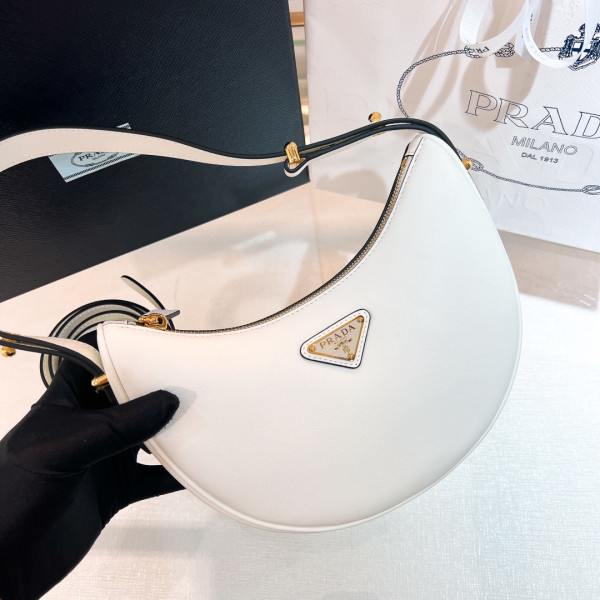 HOT SALE Prada Arqué leather shoulder bag-22.5*18.5*6cm