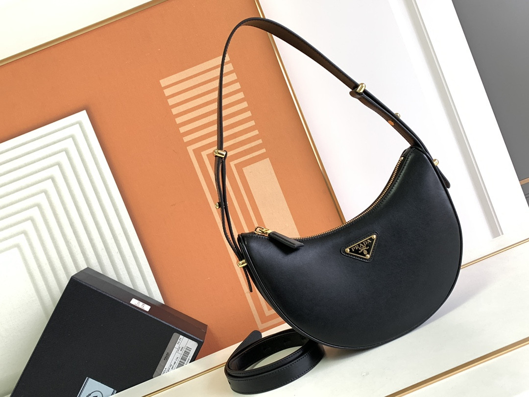 HOT SALE Prada Arqué leather shoulder bag-22.5*18.5*6cm