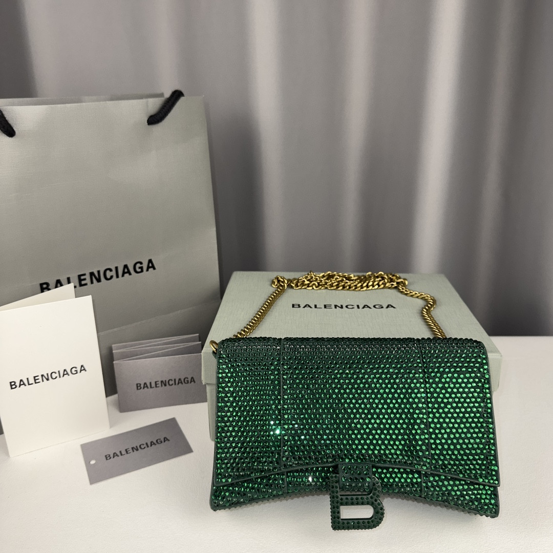 HOT SALE BALENCIAGA HOURGLASS WALLET ON CHAIN