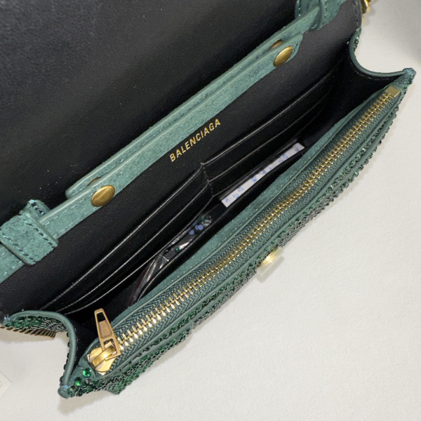 HOT SALE BALENCIAGA HOURGLASS WALLET ON CHAIN