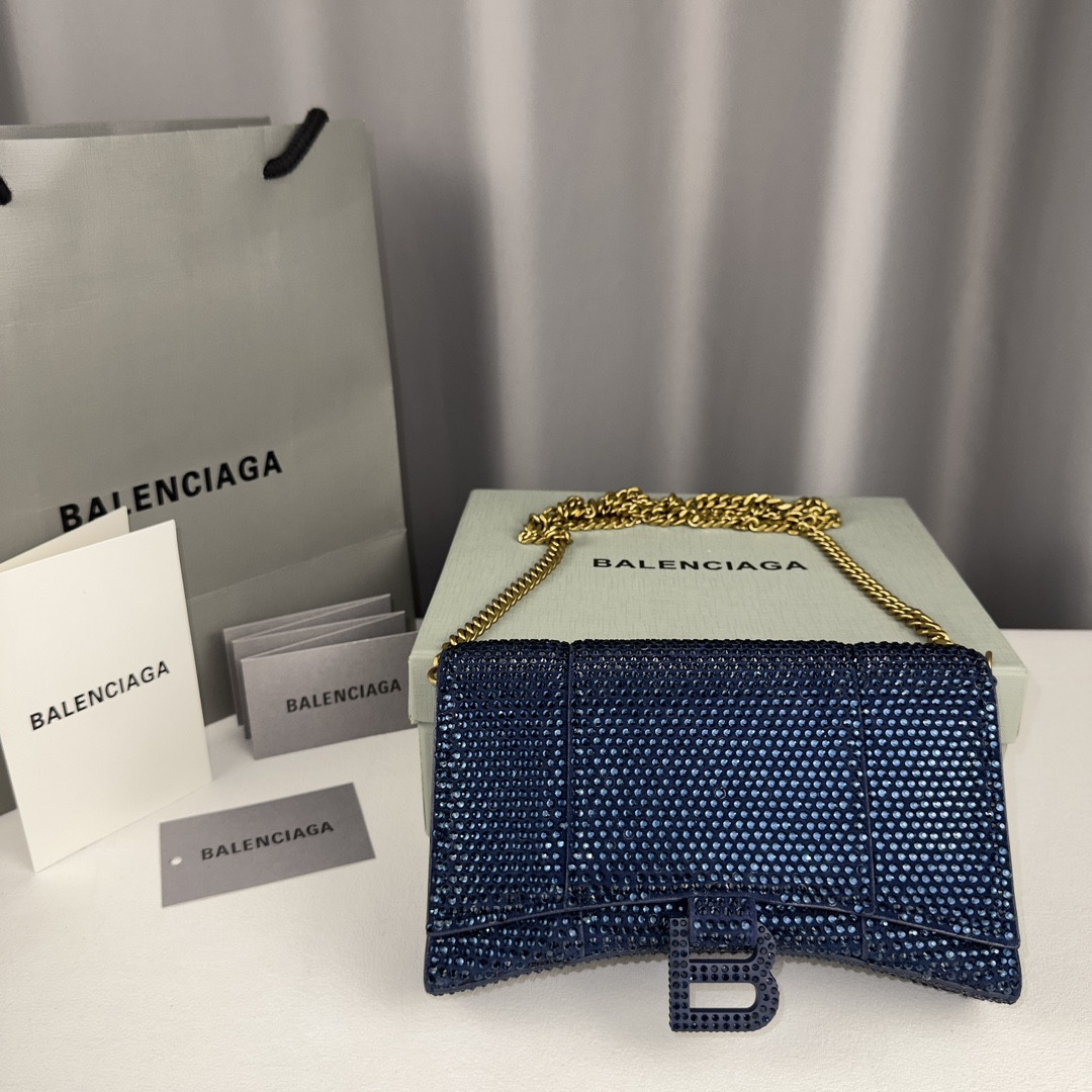 HOT SALE BALENCIAGA HOURGLASS WALLET ON CHAIN