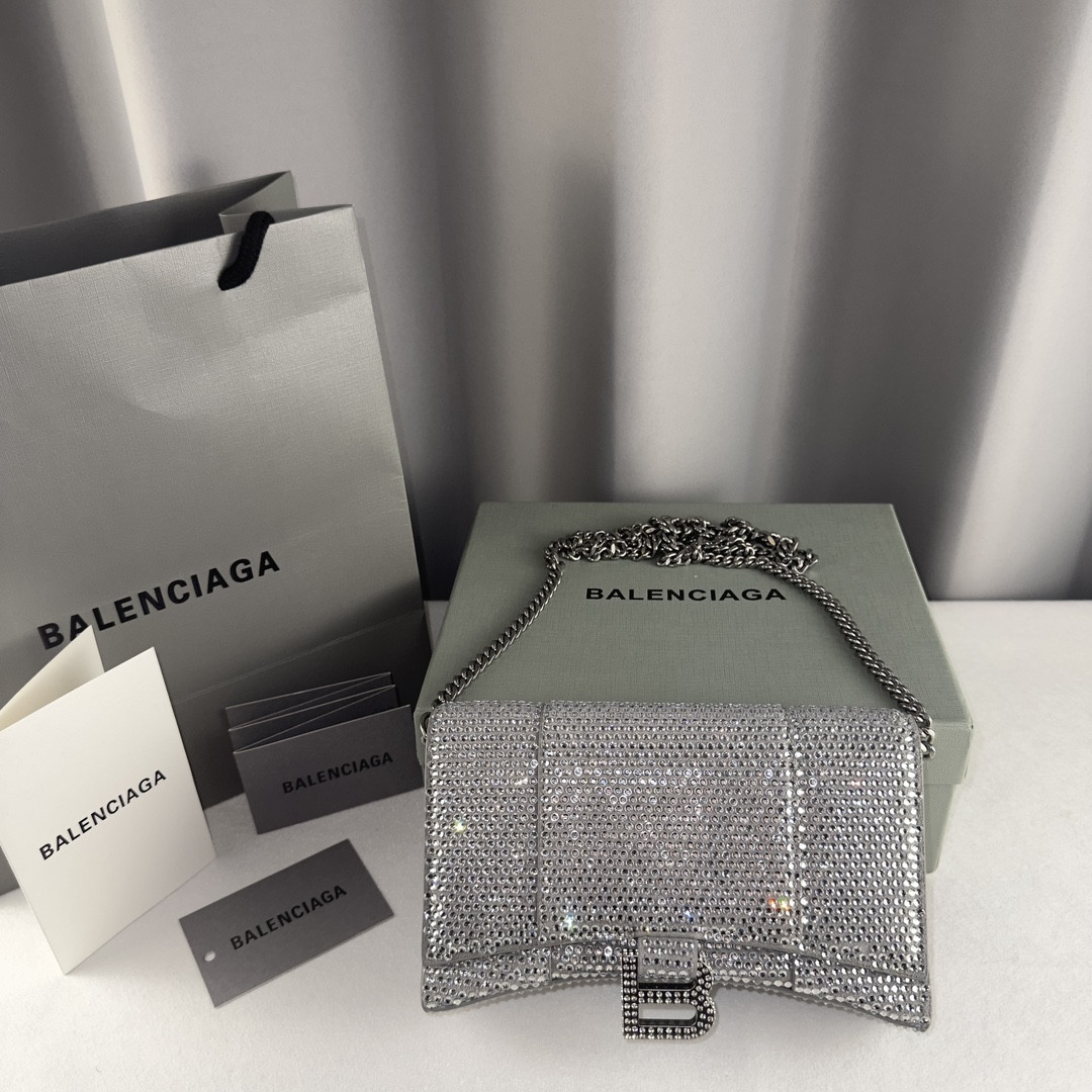 HOT SALE BALENCIAGA HOURGLASS WALLET ON CHAIN